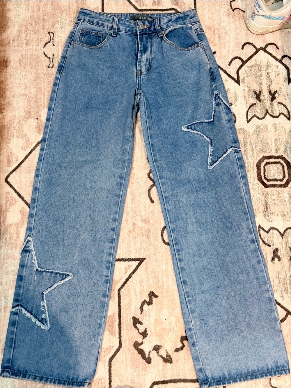 T.J.Maxx Light Blue Star Applique Straight-Leg Jeans - Women